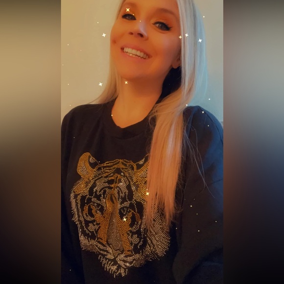 ☃️BOGO50%☃️🆕🖤EXPRESSED SOCIETY: BLACK Stone Tiger Crew Neck Sweatshirt SMALL - Picture 9 of 13